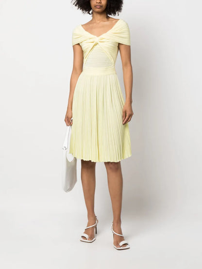 Twist-Detail Flared Dress