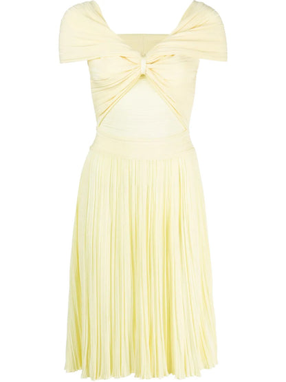 Twist-Detail Flared Dress