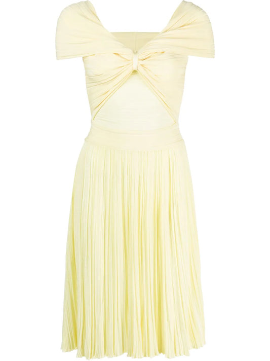 Twist-Detail Flared Dress