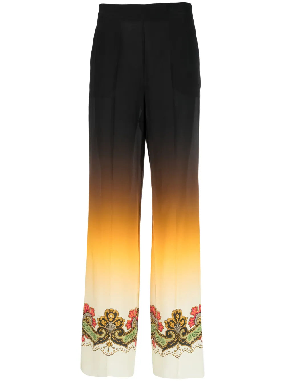 Graphic-Print Straight-Leg Trousers