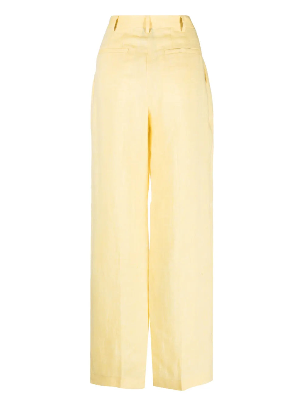 High-Waisted Straight-Leg Linen Trousers