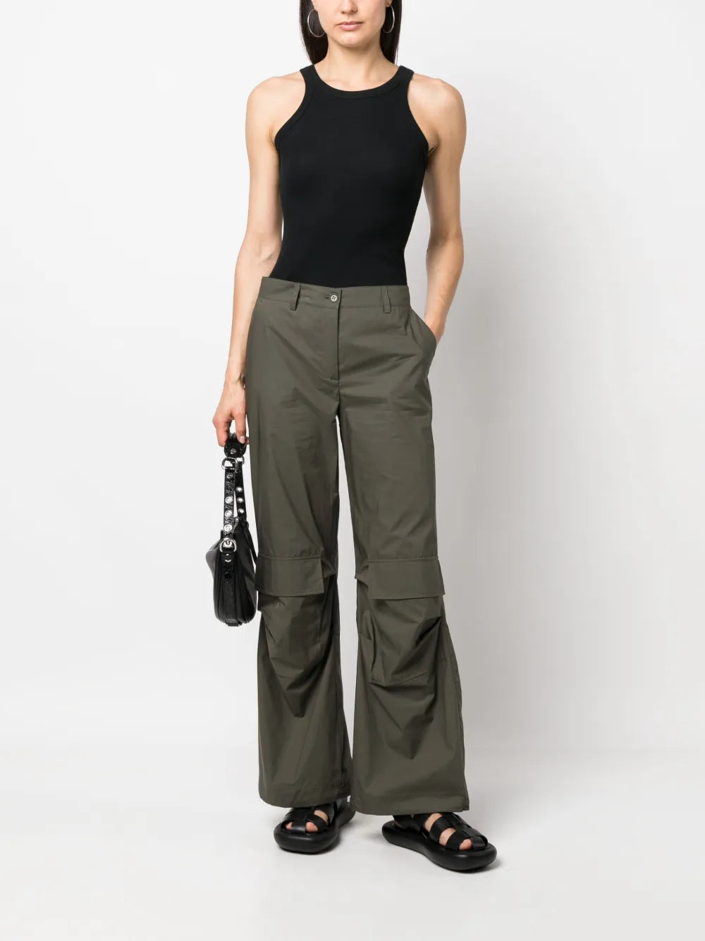 Mid-Rise Cotton Cargo Pants
