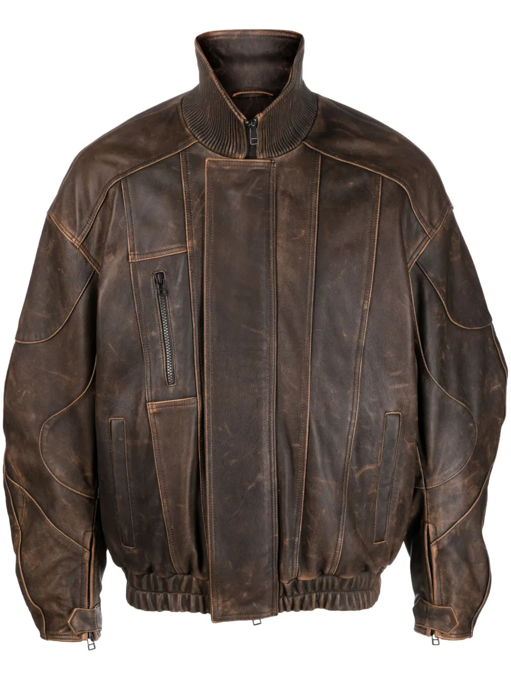 High-Neck Leather Jacket