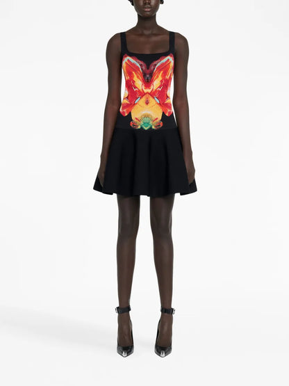 Solarised Orchid Jacquard Knit Minidress