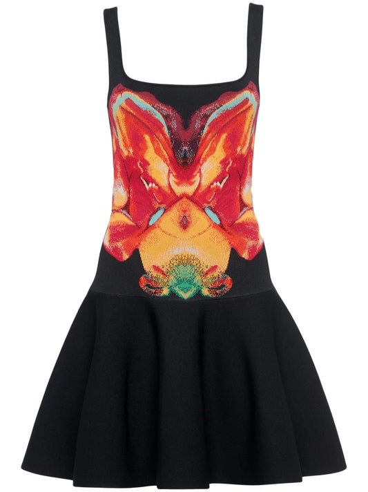 Solarised Orchid Jacquard Knit Minidress