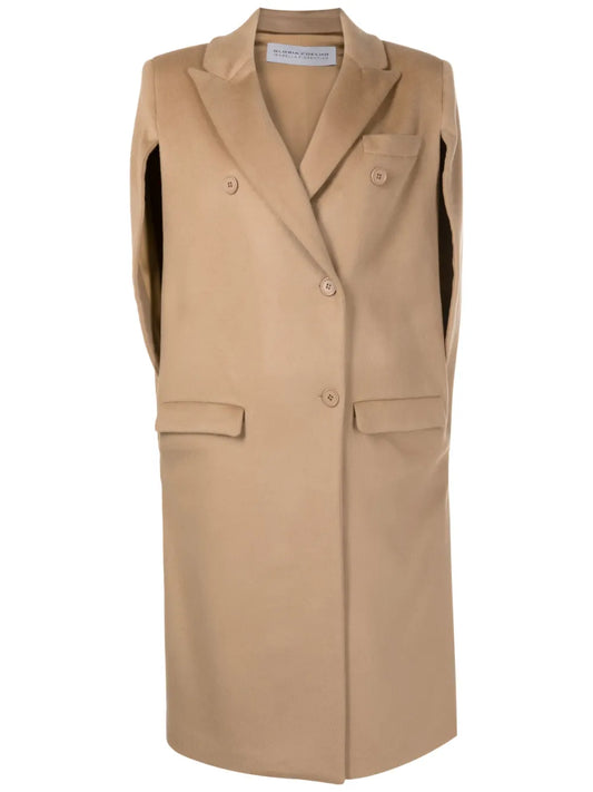 Asymmetric Wool Cape Coat