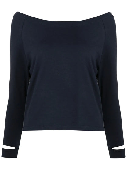 Boat-Neck Long-Sleeved T-Shirt