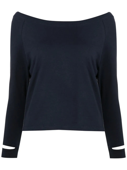 Boat-Neck Long-Sleeved T-Shirt