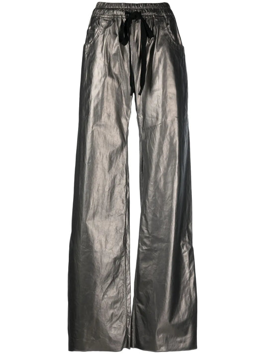 Drawstring Leather Trousers