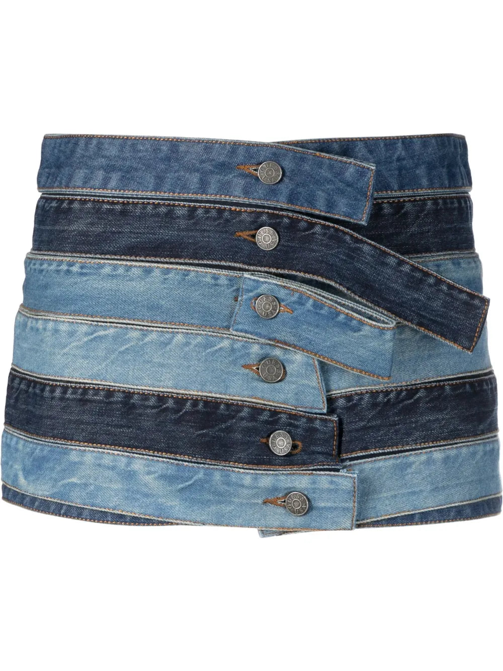 Panelled Denim Mini Skirt