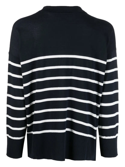 Long-Sleeve Striped Knitted Top
