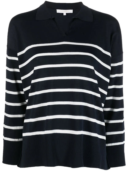 Long-Sleeve Striped Knitted Top