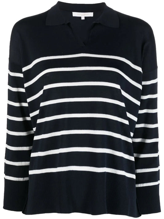 Long-Sleeve Striped Knitted Top