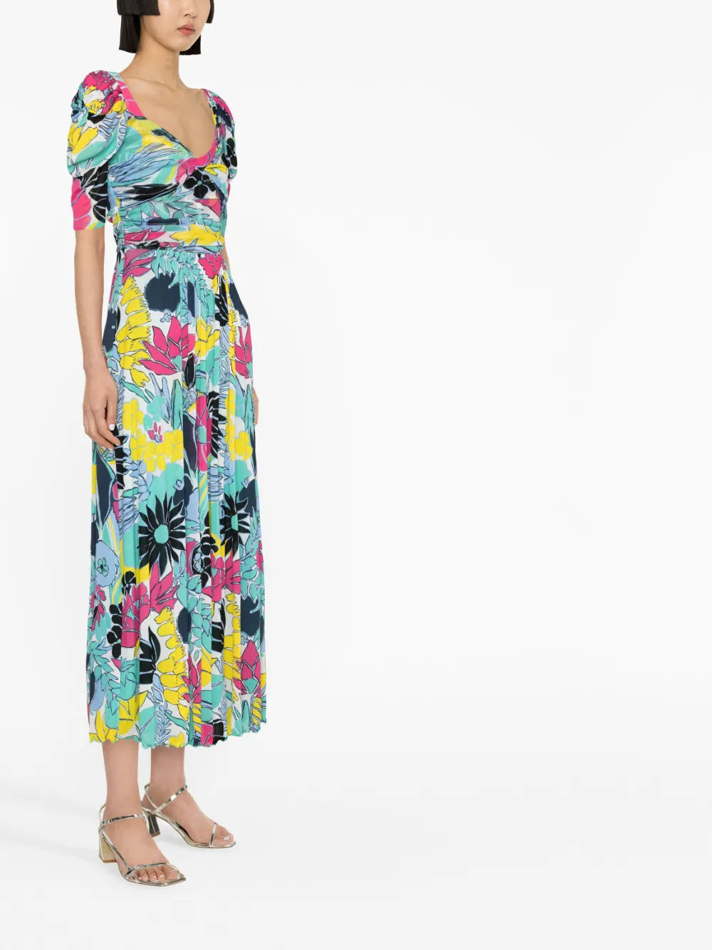 Floral-Print Short-Sleeved Dress