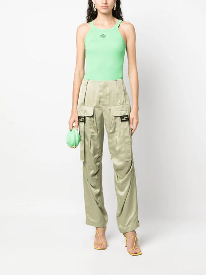 Satin-Finish Cargo Trousers