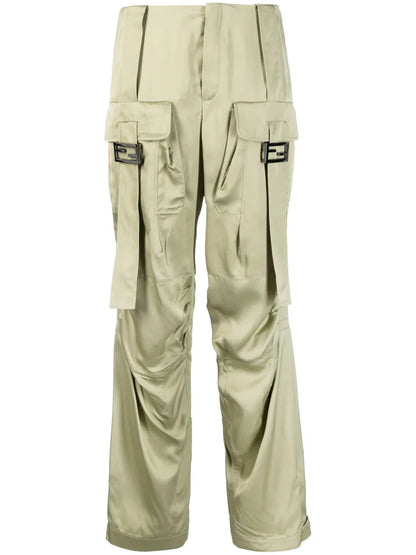 Satin-Finish Cargo Trousers
