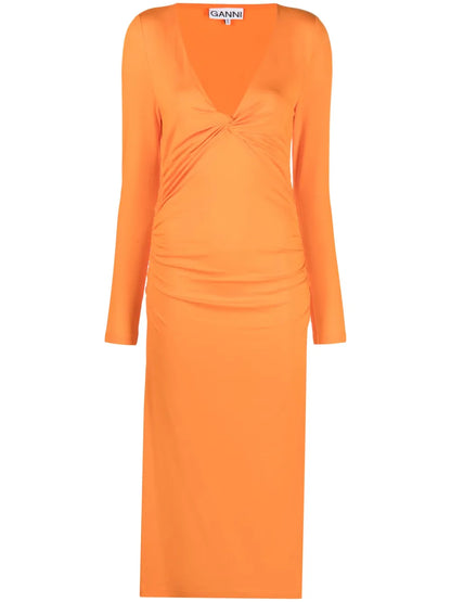V-Neck Long-Sleeve Dress