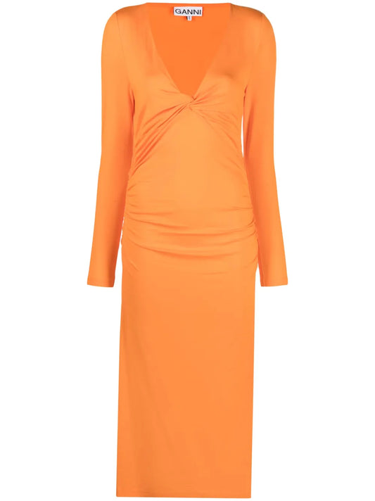 V-Neck Long-Sleeve Dress