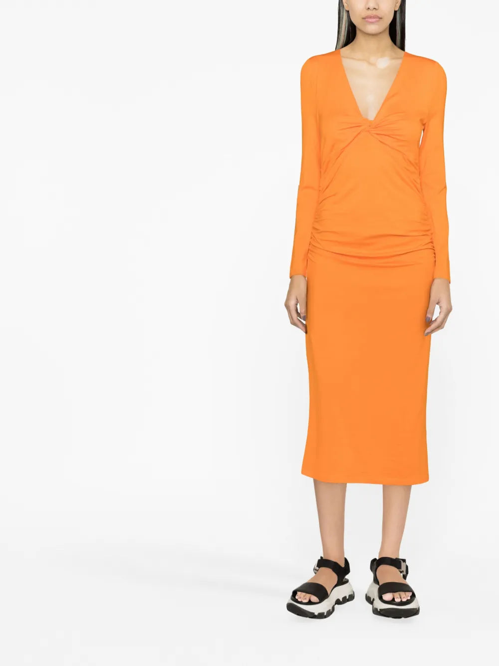 V-Neck Long-Sleeve Dress
