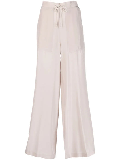 Drawstring-Waist Straight-Leg Trousers
