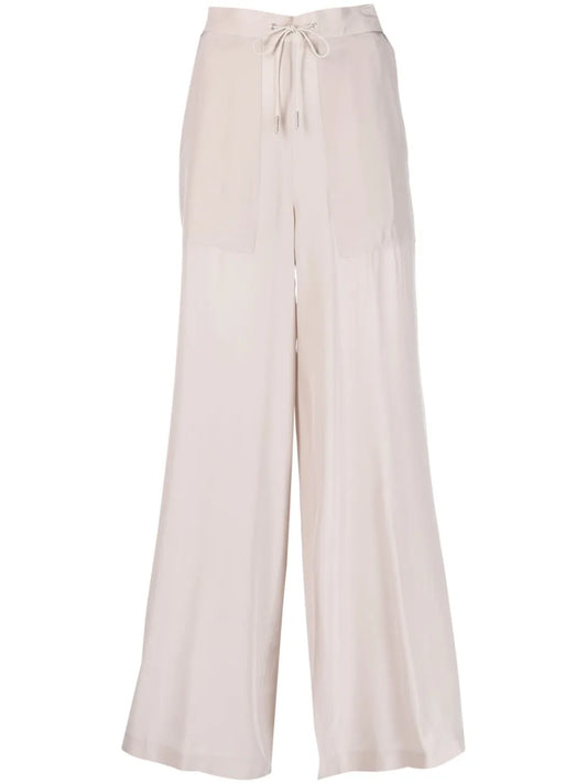 Drawstring-Waist Straight-Leg Trousers