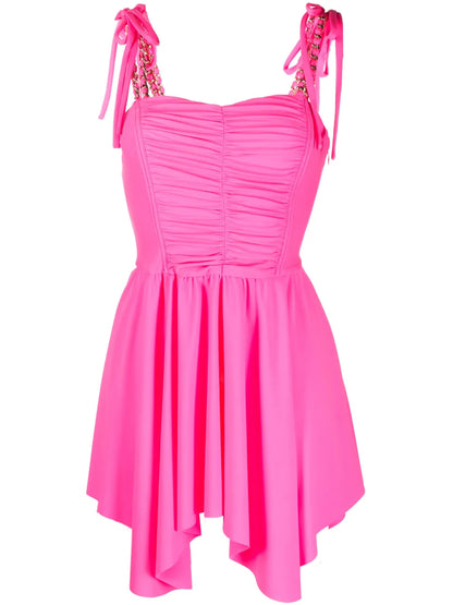 Asymmetric Flared Mini Dress