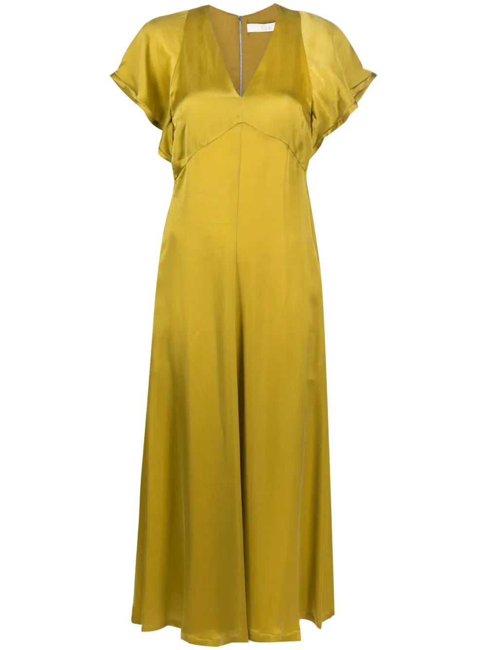 V-Neck Satin-Finish Dress