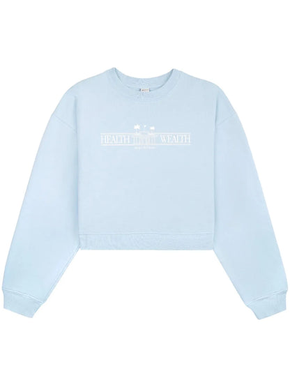 Health Resort Cropped Cotton Sweatshirt
