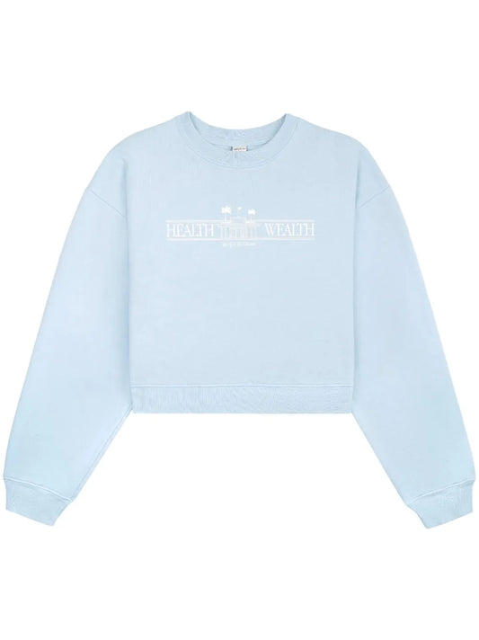 Health Resort Cropped Cotton Sweatshirt