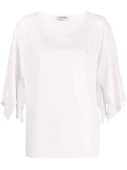 Boat Neck Long-Sleeved Blouse