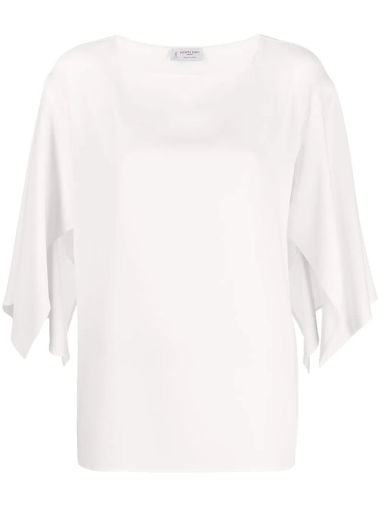 Boat Neck Long-Sleeved Blouse