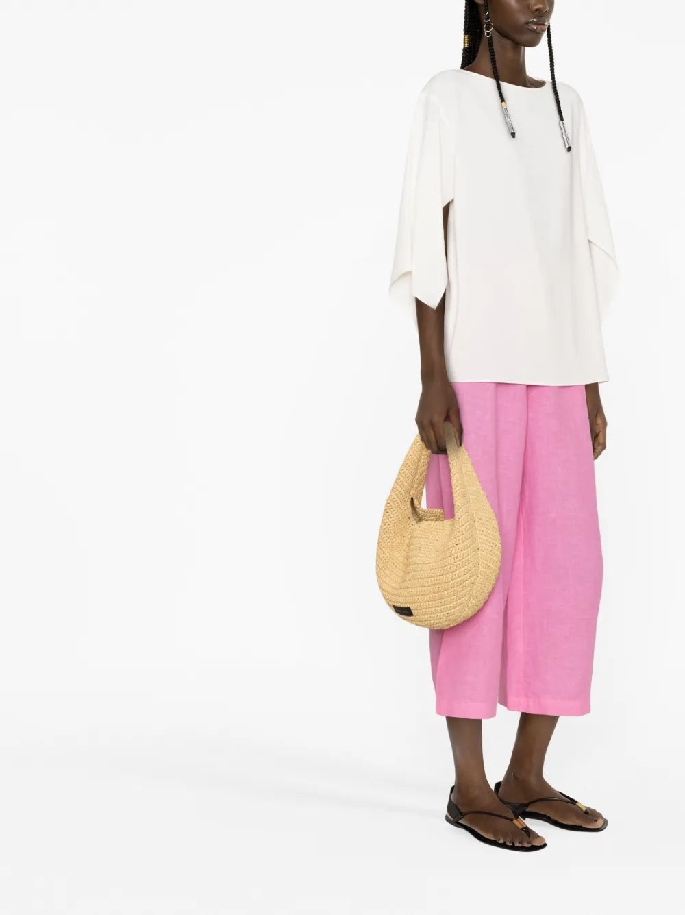 Boat Neck Long-Sleeved Blouse