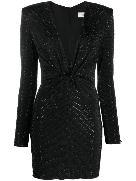Crystal-Embellished Mini Dress