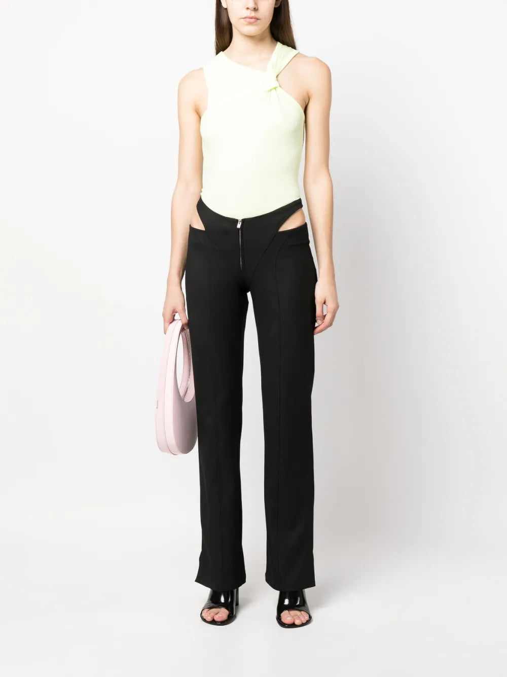 Gathered-Detail Ribbed-Knit Top