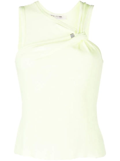 Gathered-Detail Ribbed-Knit Top