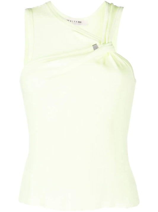 Gathered-Detail Ribbed-Knit Top