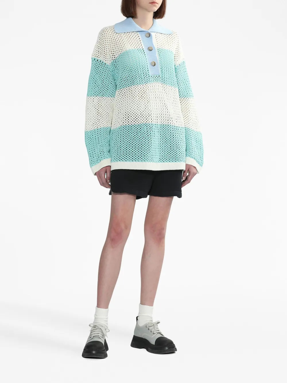 Three-Tone Cotton Polo Collar
