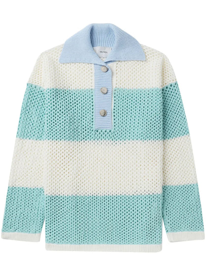 Three-Tone Cotton Polo Collar
