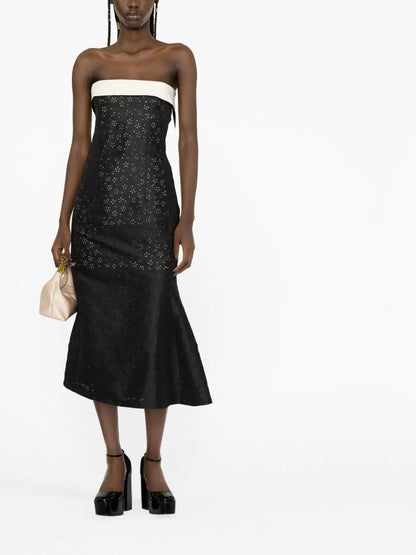 Pointelle Knit Midi Dress