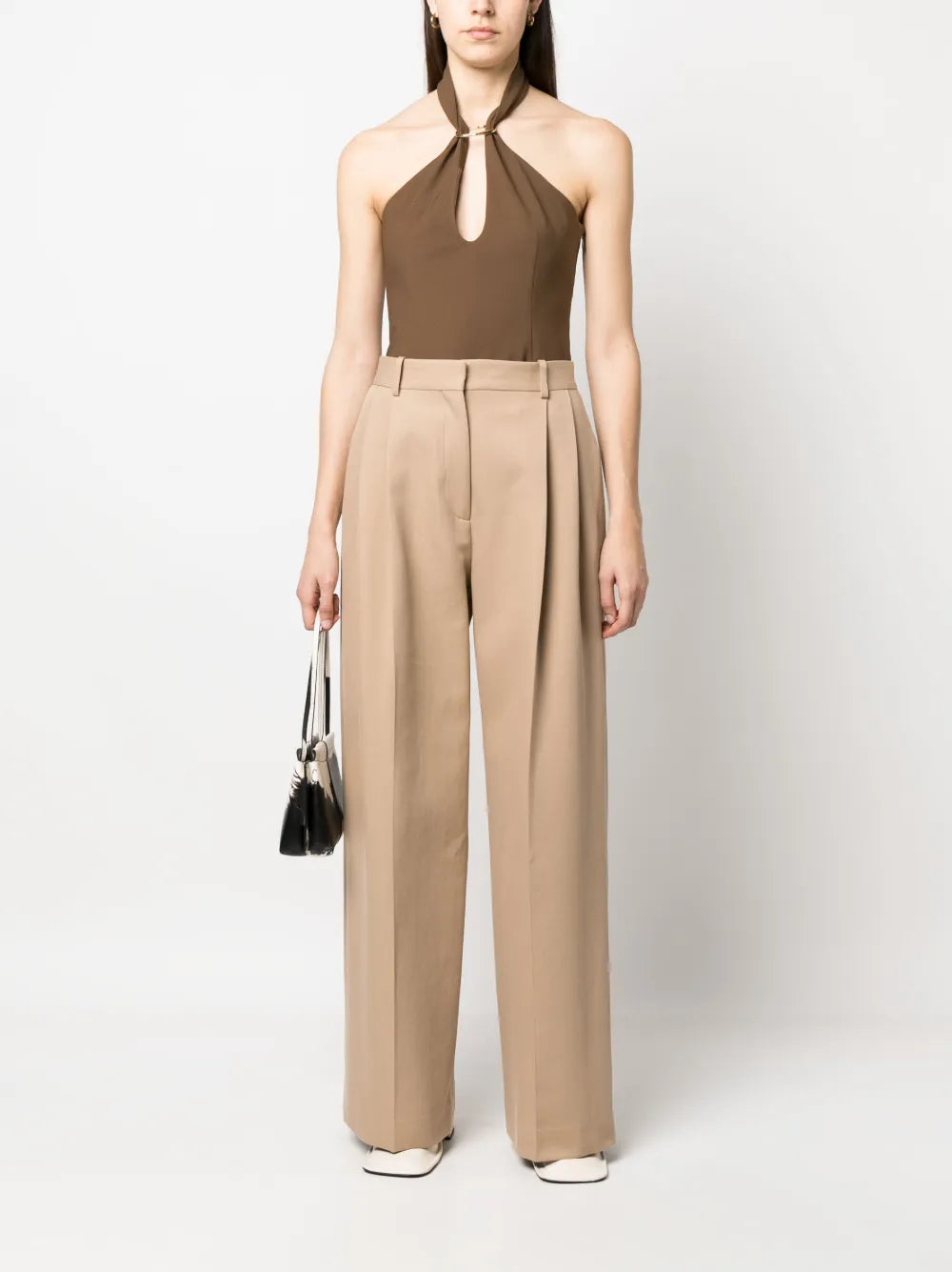 Wide-Leg Tailored-Cut Trousers