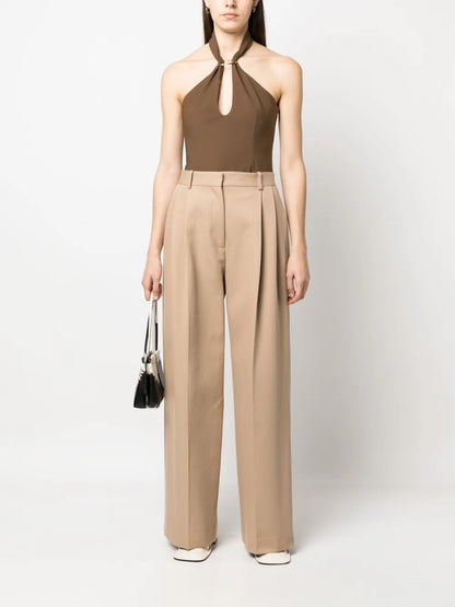 Wide-Leg Tailored-Cut Trousers