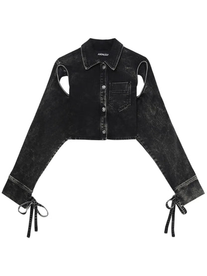 Cut-Out Cropped Shirt