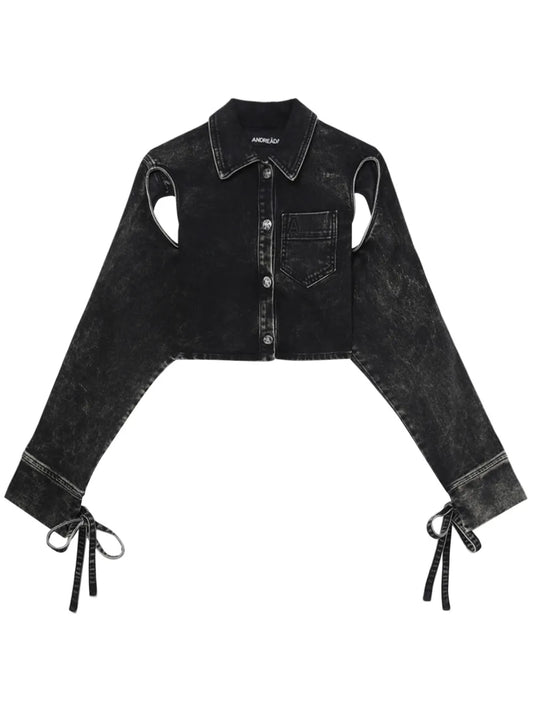 Cut-Out Cropped Shirt