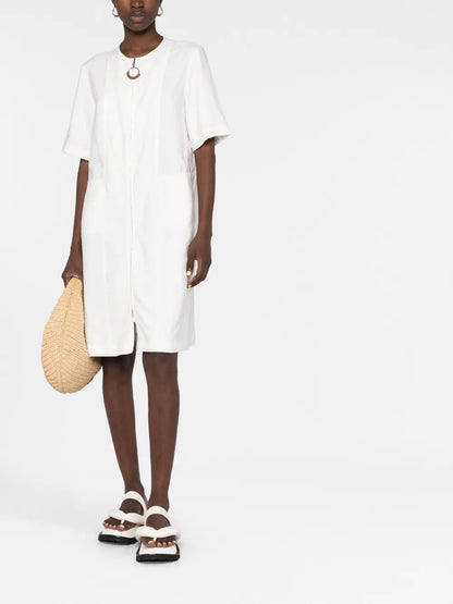 Short-Sleeve Zip-Fastening Dress