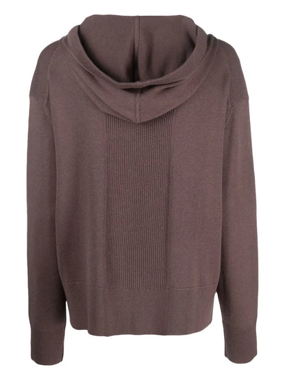 Knitted Drawstring Hoodie