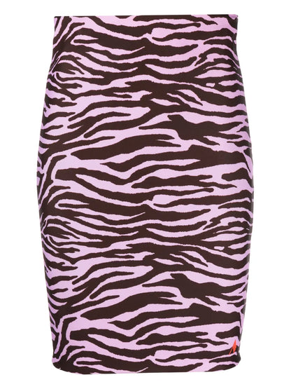 Zebra-Print Pencil Midi Skirt