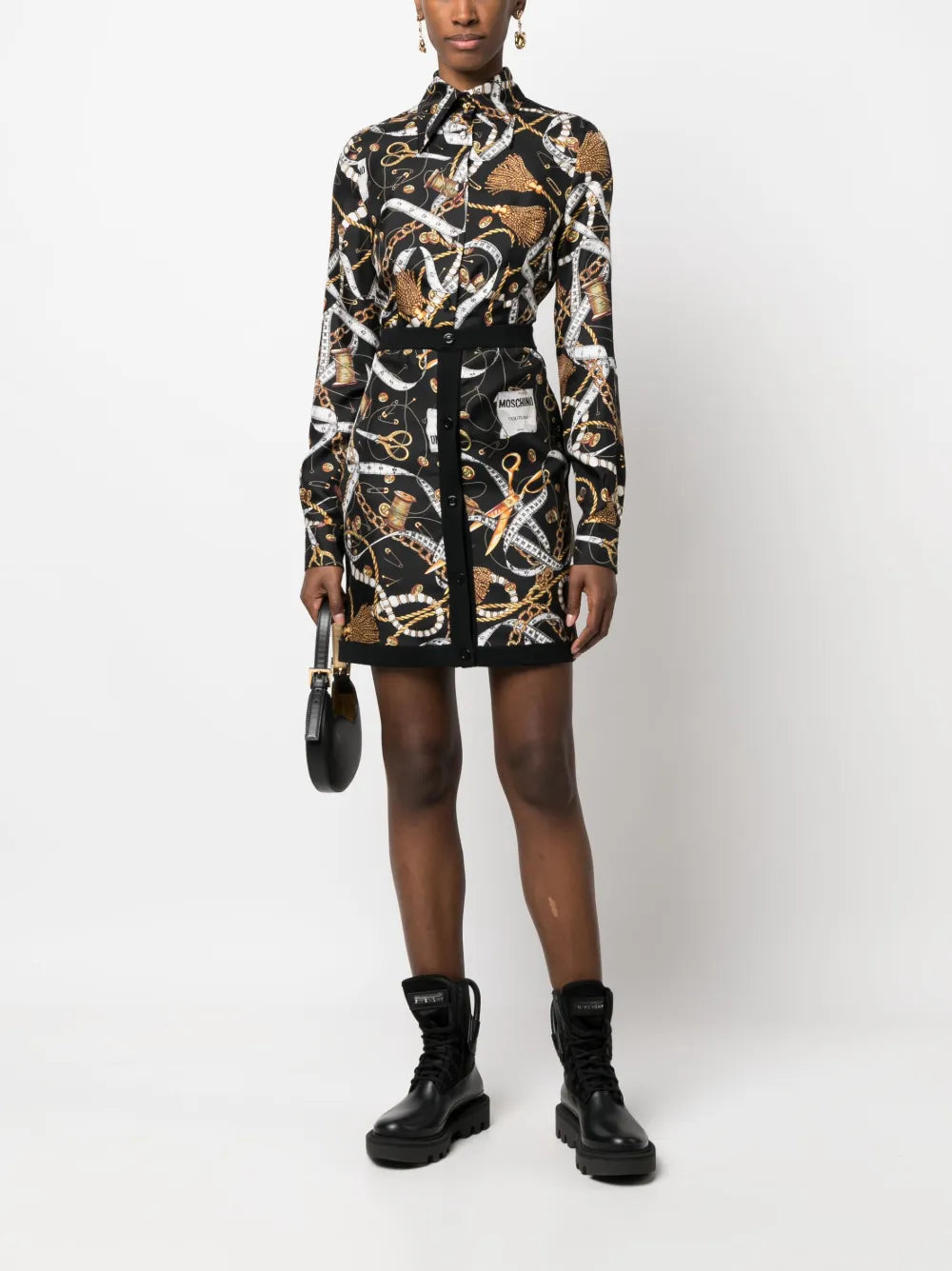 Graphic-Print High-Waisted Miniskirt