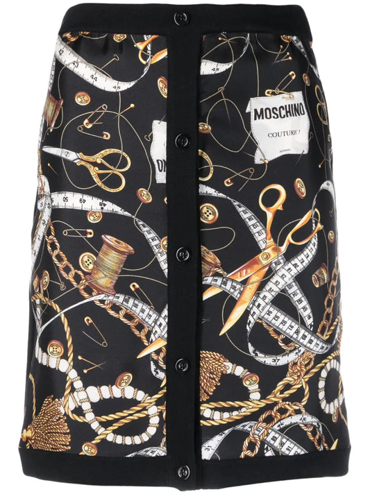 Graphic-Print High-Waisted Miniskirt