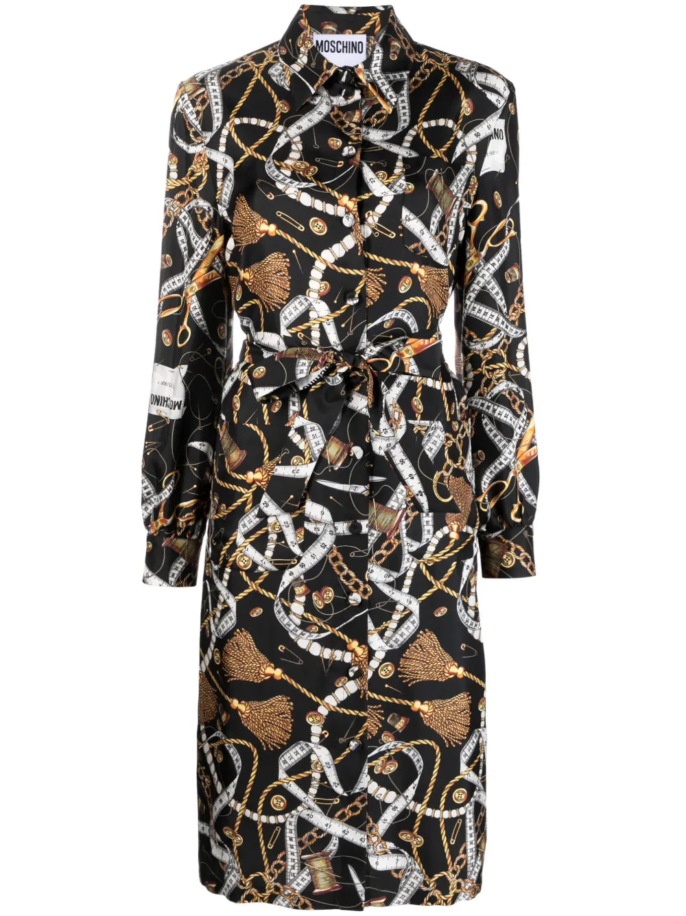 Graphic-Print Silk Midi Dress