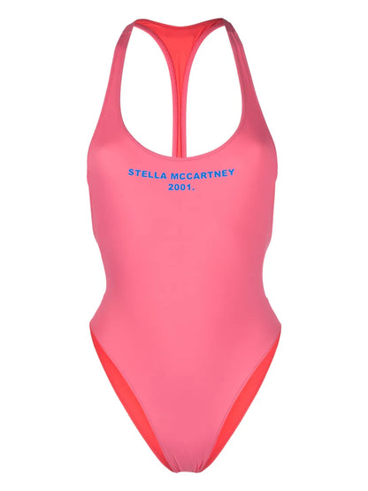 Logo-Print Cut-Out Swimsuit